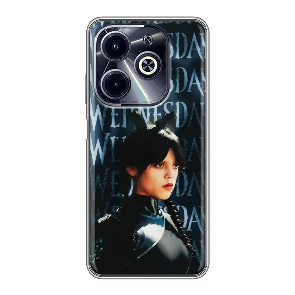 Чехол с принтом «Уэнздей кошка» для Infinix Hot 40i Чехол с принтом «Уэнздей кошка» для Infinix Hot 40i