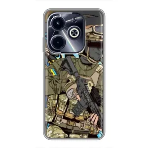 Чехлы с картинкой ЗСУ для Infinix Hot 40i (AlphaPrint) (Воїн ЗСУ)