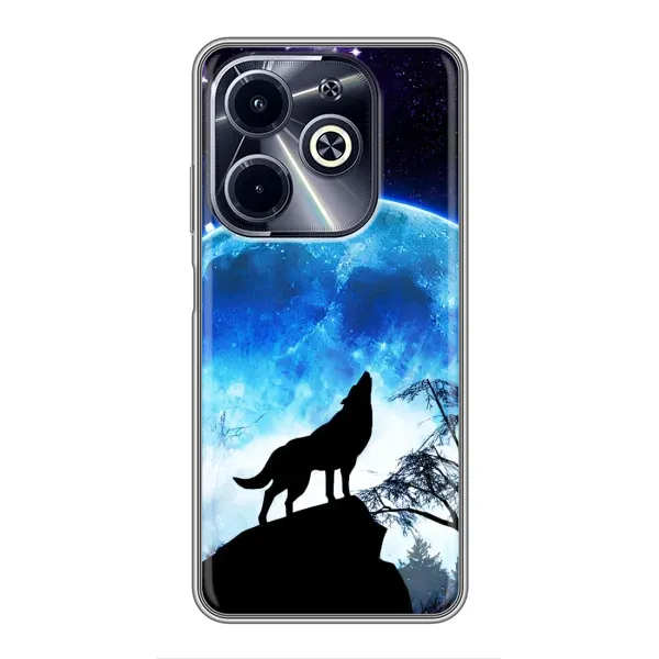 Чохол з принтом «Вовк на місяць» для Infinix Hot 40i Чохол з принтом «Вовк на місяць» для Infinix Hot 40i