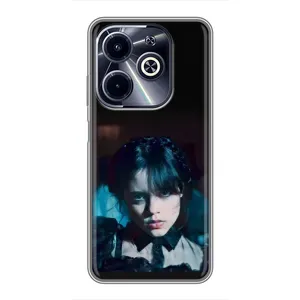 Чехлы Венсдей на Infinix Hot 40i Уэнсдей (AlphaPrint) (взгляд Уэнздей)