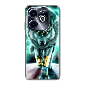 Защитные чехлы для Инфиникс ХОТ40 ай (AlphaPrint) (ХИТ продаж) ВОЛК (Яркий волк)