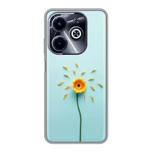 Чехлы с Цветами для Infinix Hot 40i (VPrint) (Желтый цветок)