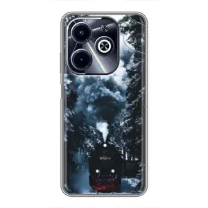 Новорічні, Святкові Чохли для Infinix Hot 40i - 2024 год (Зимовий потяг)