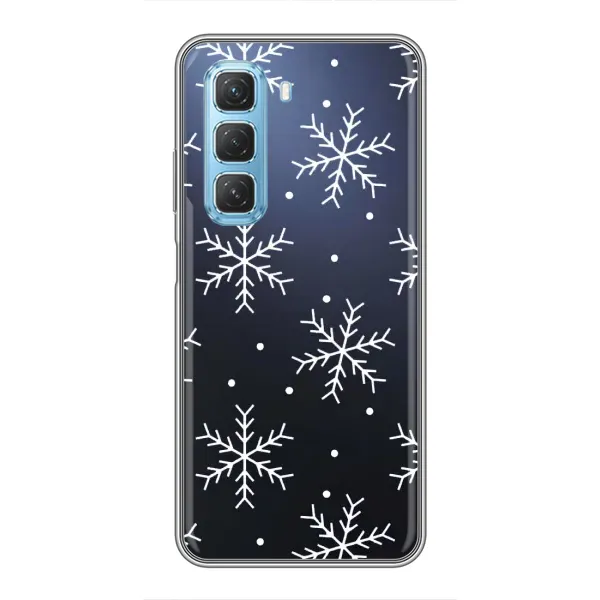 Чохол з принтом «Білі сніжинки» для Infinix Hot 50 5G