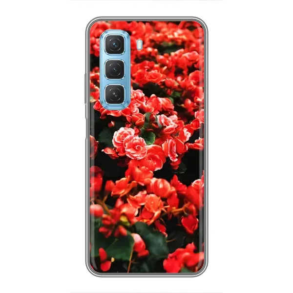 Чохол з принтом «Квіти червоні» для Infinix Hot 50 5G Чохол з принтом «Квіти червоні» для Infinix Hot 50 5G