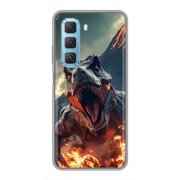Чохол з принтом «Вогняний динозавр» для Infinix Hot 50 5G