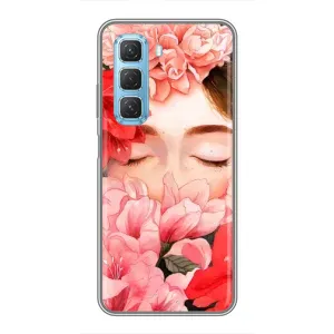 Чехлы (ART) Цветы на Infinix Hot 50 5G (VPrint) (Очі в квітах)