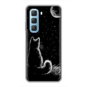Чохол з принтом для Infinix Hot 50 5G (AlphaPrint) Модні коти (Котик і місяць)