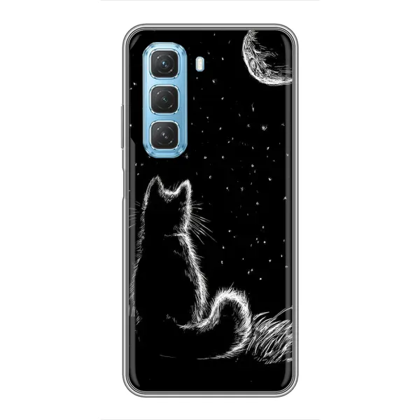 Чохол з принтом «Котик і місяць» для Infinix Hot 50 5G