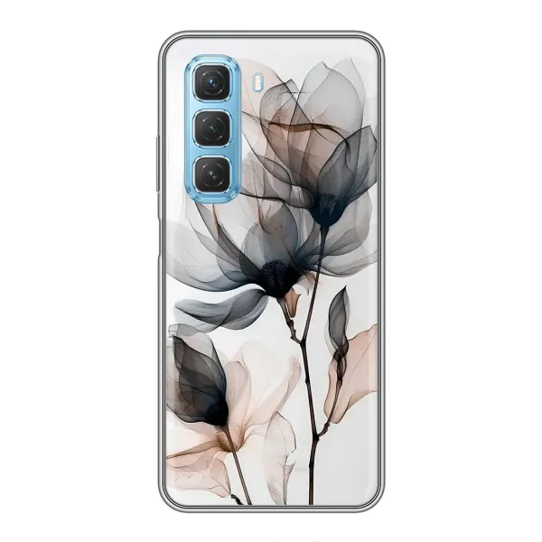 Чохол з принтом «Квіти на білому» для Infinix Hot 50 5G