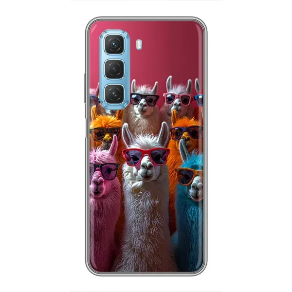 Чохол з принтом «Лами в окулярах» для Infinix Hot 50 5G