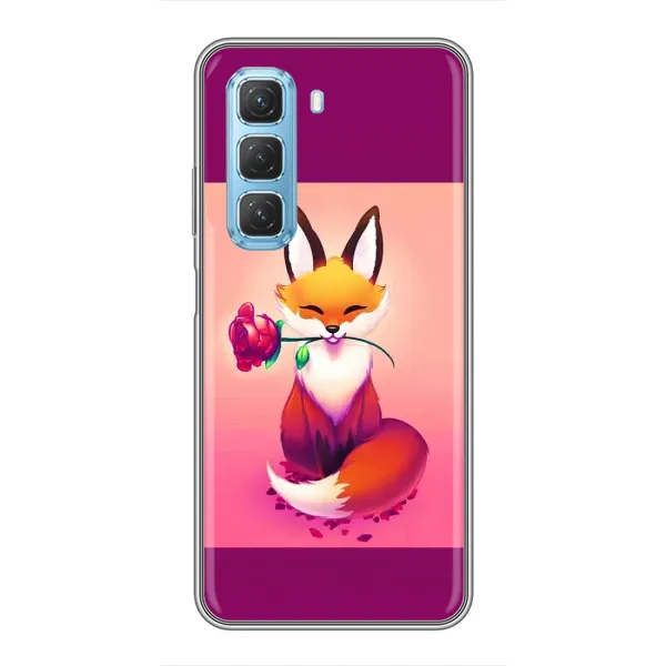Чехол с принтом «Лисичка с розочкой» для Infinix Hot 50 5G