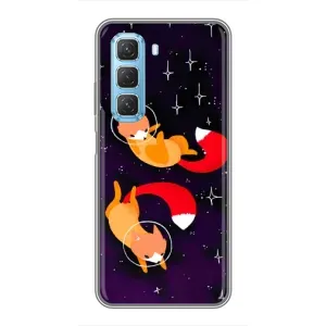 Чехлы с картинкой Лисички для Infinix Hot 50 5G (VPrint) (Лисички космонавты)