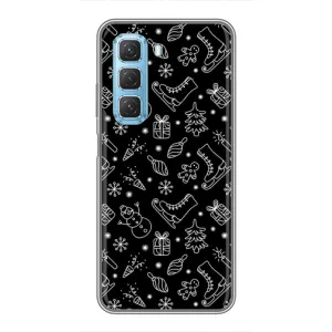 Новорічні, Святкові Чохли для Infinix Hot 50 5G - 2024 год (Новорічний фон)