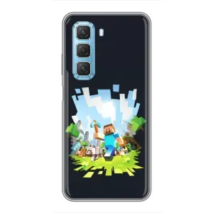Чохол Майнкрафт на Infinix Hot 50 5G (AlphaPrint) Minecraft (персонажі Minecraft)