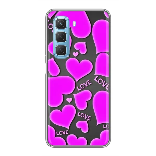 Чохол з принтом «Pink hearts» для Infinix Hot 50 5G