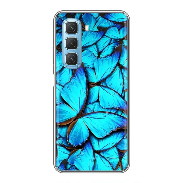 Чохол з принтом «Сині метелики» для Infinix Hot 50 5G