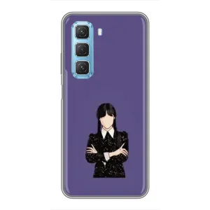 Чохли Венсдей на Infinix Hot 50 5G Уенсдей (AlphaPrint) (Венздей у чорному)