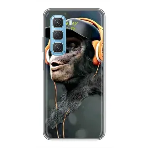 Чохол з Мавпами Infinix Hot 50 5G - (AlphaPrint) (В навушниках)