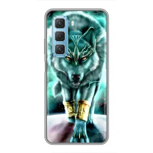 Защитные чехлы для Инфиникс Хот 50 5Джи (AlphaPrint) (ХИТ продаж) ВОЛК (Яркий волк)