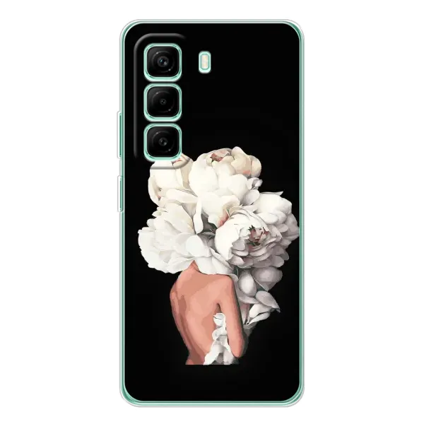Чехол с принтом «Белые цветы» для Infinix Hot 50 Pro Plus