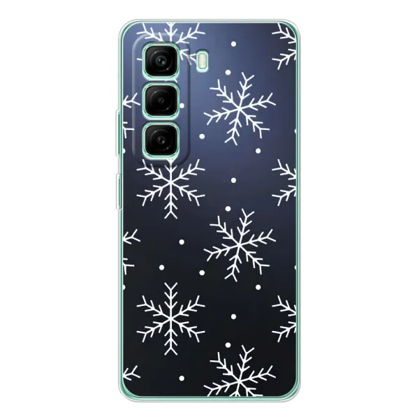 Чехол с принтом «Белые снежинки» для Infinix Hot 50 Pro Plus