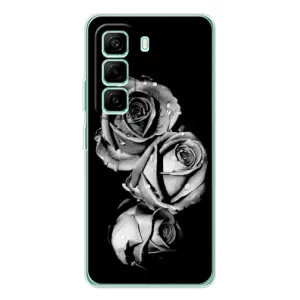 Чехол с принтом «Черная роза» для Infinix Hot 50 Pro Plus