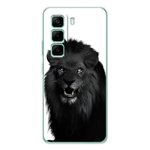 Чехол с принтом «Черный ЛЕВ» для Infinix Hot 50 Pro Plus