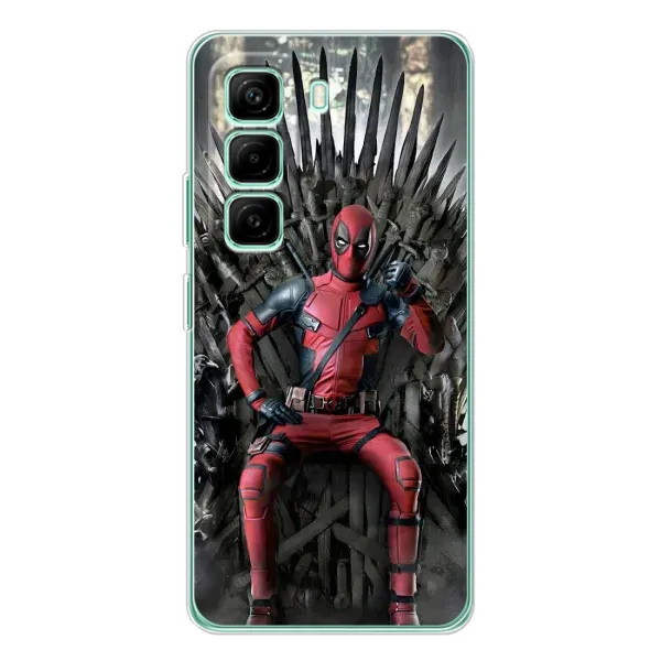 Чохол з принтом «Дедпул на троні» для Infinix Hot 50 Pro Plus Чохол з принтом «Дедпул на троні» для Infinix Hot 50 Pro Plus