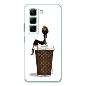 Чехлы Луи Витон для Infinix Hot 50 Pro Plus (AlphaPrint - LOUIS VUITTON) (кофе LOUIS VUITTON)