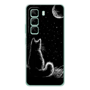 Чехол с принтом «Котик и луна» для Infinix Hot 50 Pro Plus