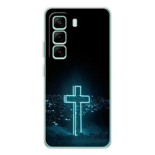 Чехол с принтом «Крест и город» для Infinix Hot 50 Pro Plus Чехол с принтом «Крест и город» для Infinix Hot 50 Pro Plus