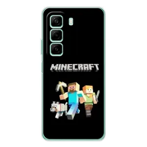 Чехол Майнкрафт на Infinix Hot 50 Pro (AlphaPrint) Minecraft (герои Minecraft)