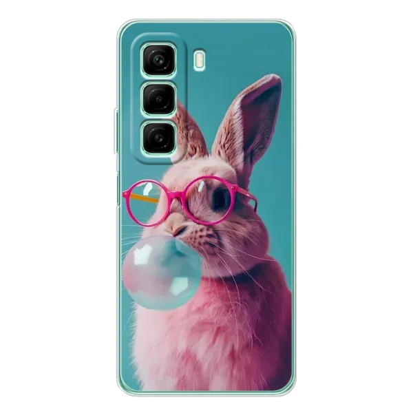 Чехол с принтом «Кролик в очках» для Infinix Hot 50 Pro