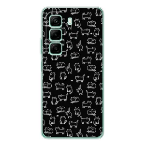 Чехол с принтом для Infinix Hot 50 Pro (AlphaPrint) Модные коты (Меленькие котики)