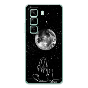 Чохол з малюнком кіт на Infinix Hot 50 (Дівчина з котом)