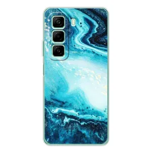 Мраморний чехол на Infinix Hot 50 (VPrint) (Блакитний мрамор)