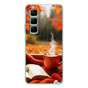 Чохол з унікальним дизайном 'Осінь з кавою' для Infinix Hot 50 (Кава і дощ)
