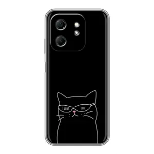 Чехол с рисунком кот на Infinix Hot 50i (Равнодушный кот)