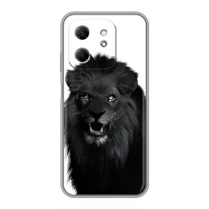 Чехлы с картинками животных Infinix Hot 50i (Черный ЛЕВ)
