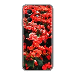 Чехлы с Цветами для Infinix Hot 50i (VPrint) (Цветы красные)