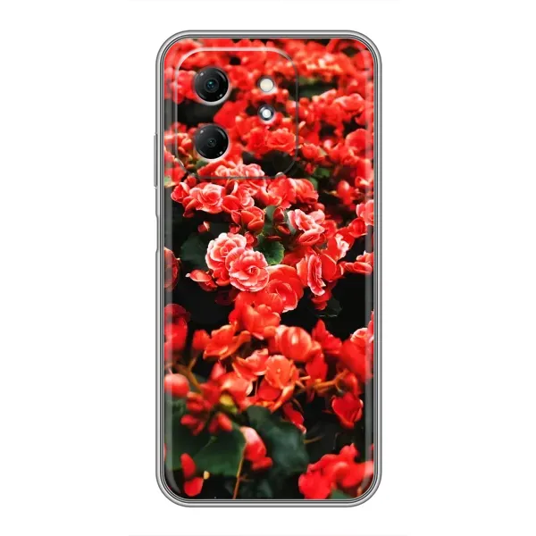 Чехол с принтом «Цветы красные» для Infinix Hot 50i Чехол с принтом «Цветы красные» для Infinix Hot 50i