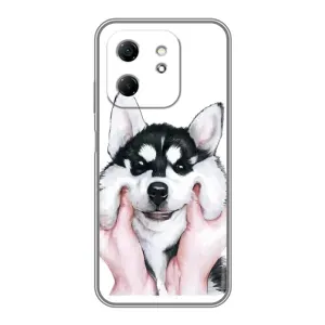 Чехлы с собаками для Infinix Hot 50i (VPrint) (Довольный Хаски)