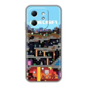 Чехол Майнкрафт на Infinix Hot 50i (AlphaPrint) Minecraft (фон Minecraft)