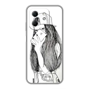 Чехол с печатью для Infinix Hot 50i - (Мода) (AlphaPrint) (Фото девочки)