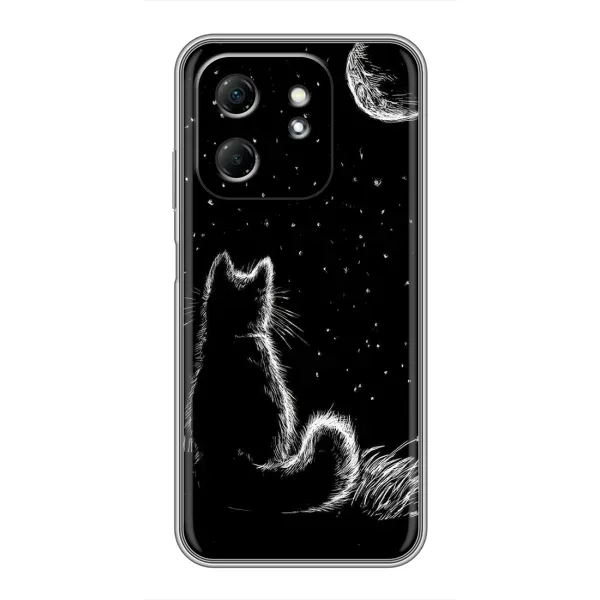Чехол с принтом «Котик и луна» для Infinix Hot 50i Чехол с принтом «Котик и луна» для Infinix Hot 50i