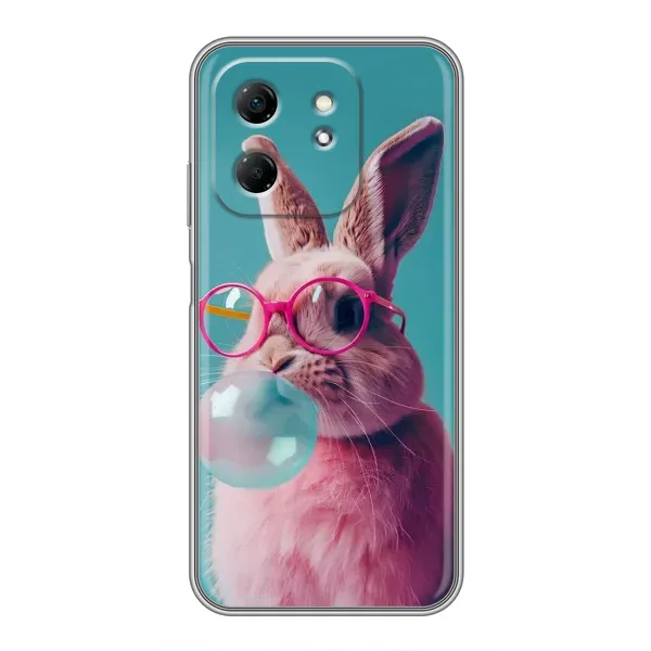 Чехол с принтом «Кролик в очках» для Infinix Hot 50i