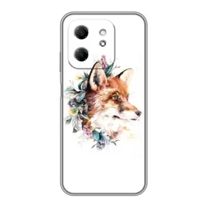 Чехлы с картинкой Лисички для Infinix Hot 50i (VPrint) (Лисичка в цветочках)