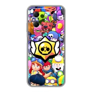 Чехол для Infinix Hot 50i Бравл Старс (VPrint) (Лого Brawl Stars)
