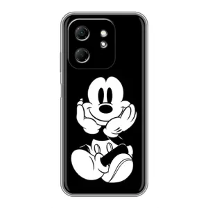 Эксклюзивный чехол для Infinix Hot 50i (AlphaPrint - Мультяшные) (Микки на черном)